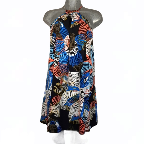 1.STATE floral print halter dress,size "M" - Picture 3 of 12